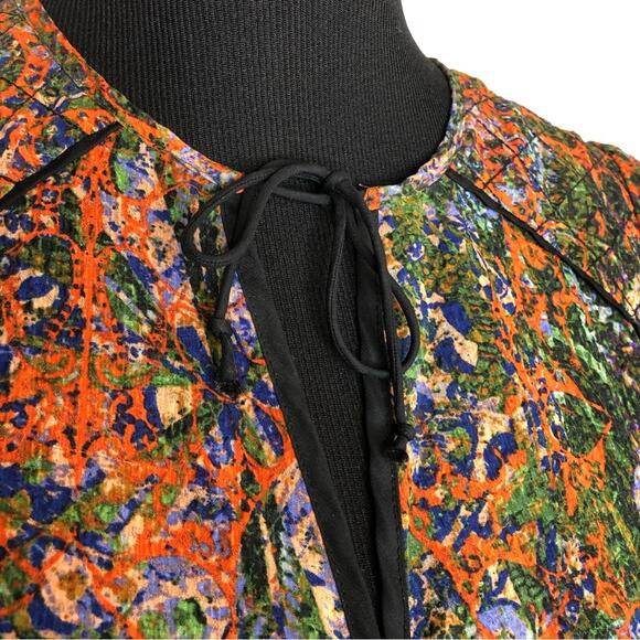 Anthropologie Edme & Esyllte orange floral semi sheer peasant top size 2 - Picture 6 of 13